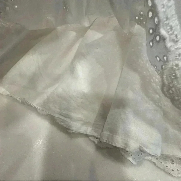 Oshkosh Overall Dress 5T Toddler Denim White Eyelet Cotton Romper - Picture 8 of 9